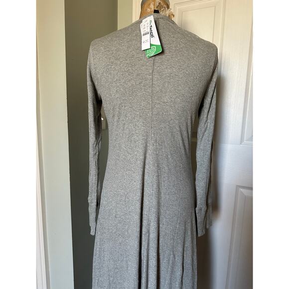 J. Crew gray ribbed button front midi dress womens Sz large new  Long sleeve - Picture 10 of 16